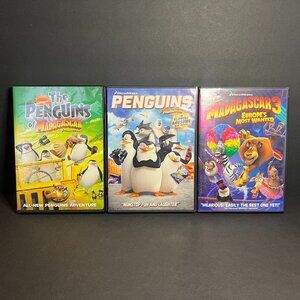 Lot of 3 DVDS - The Penguins of Madagascar & Madagascar 3 Europe's Most Wanted